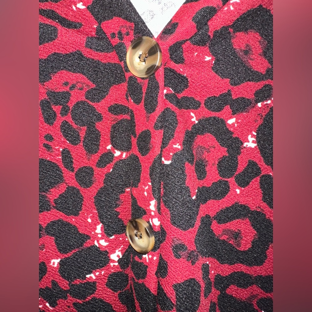 Leopard Print Button-Up Top - Picture 2 of 5